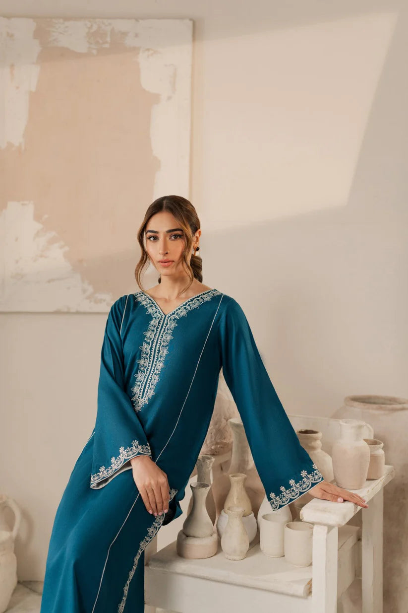 RARE-Lawn 3pc Embroidered Shirt With Bamber Chiffon Dupatta & Embroidered Trouser-3568