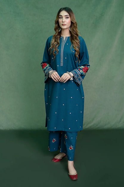 RARE-2PC LAWN EMBROIDRED SHIRT WITH AND EMBROIDRED TROUSER-3457