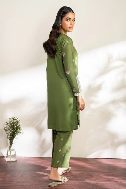 RARE-DHANAK 2PC EMBROIDRED SHIRT WITH EMBROIDRED TROUSER-3204