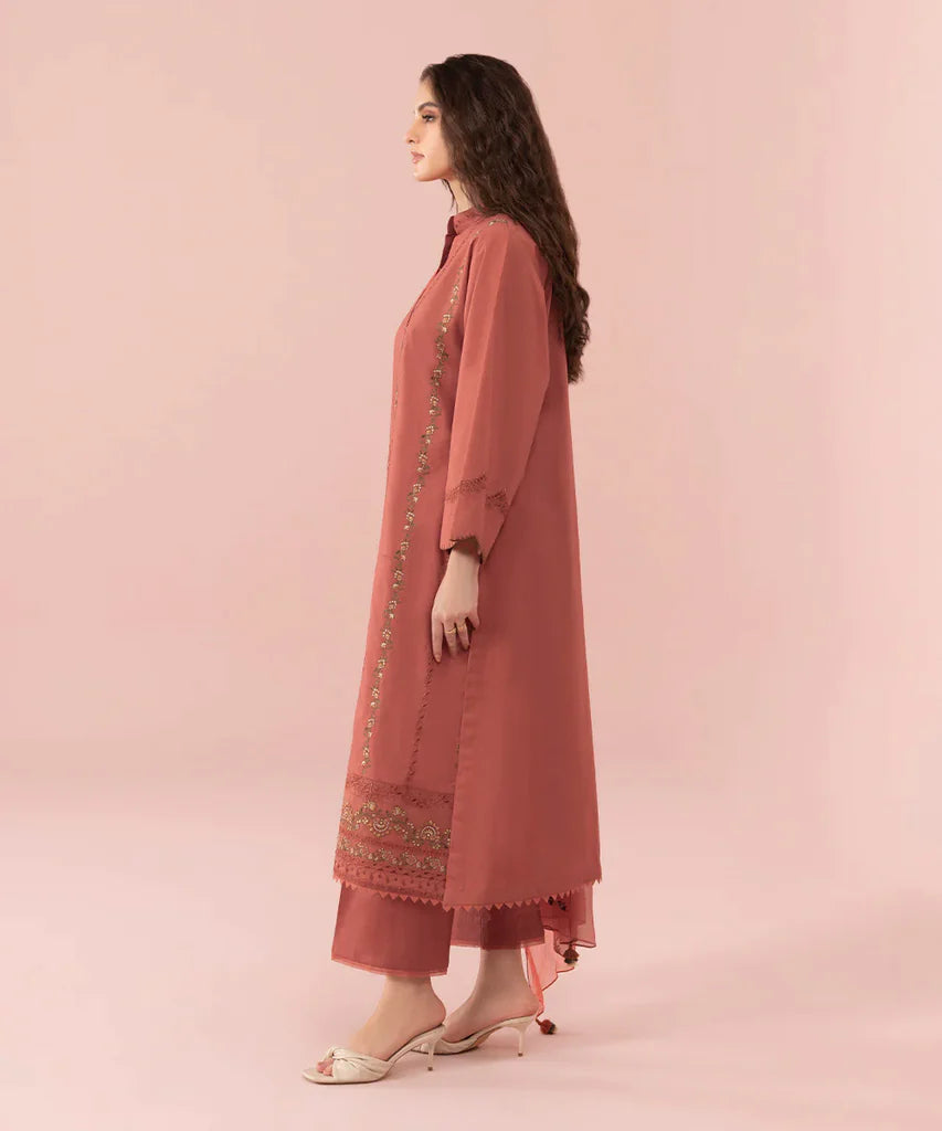 RARE -3PC LAWN EMBROIDERED SHIRT WITH BAMBER CHIFFON EMBROIDERED DUPATTA-ADR-3542