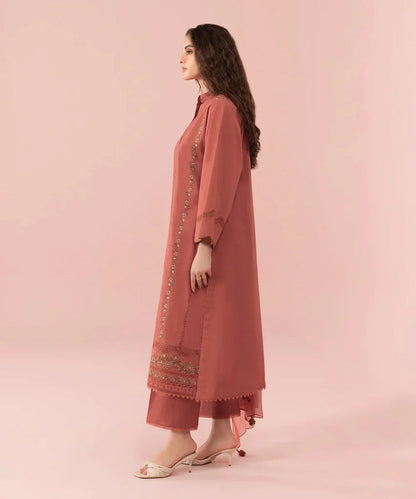 RARE -3PC LAWN EMBROIDERED SHIRT WITH BAMBER CHIFFON EMBROIDERED DUPATTA-ADR-3542