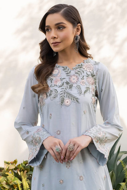 RARE-3PC LAWN EMBROIDERED SHIRT WITH CHIFFON EMBROIDERED DUPATTA & LAWN TROUSER-3608